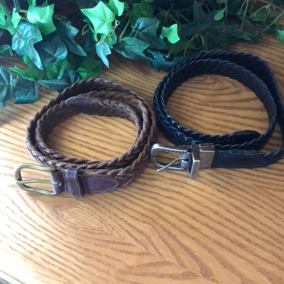 Other - (2) Leather Belt bundle- Sz M - Brown & Black